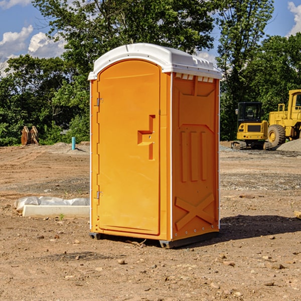 how often are the portable restrooms cleaned and serviced during a rental period in Clear Lake IL